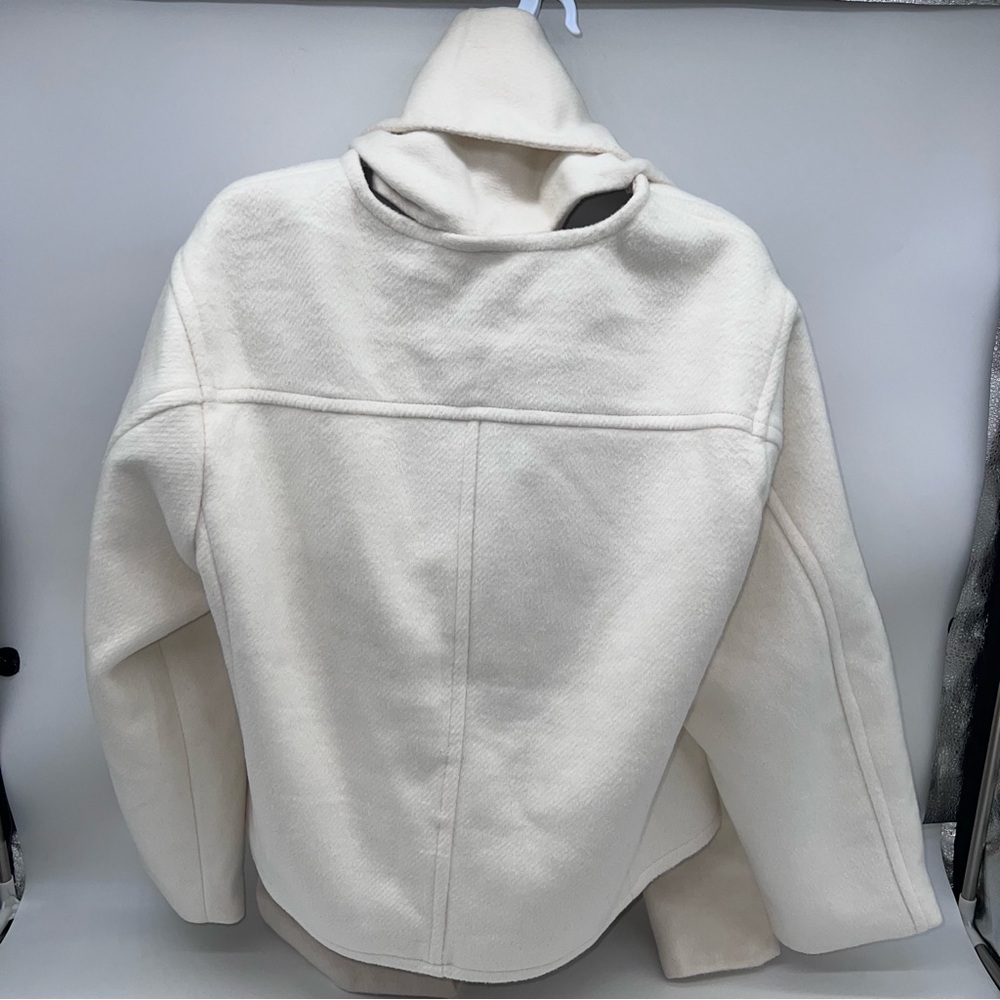 Abercrombie & Fitch Short Wool Blend Jacket w/Detachable Scarf Collar- size L - Picture 9 of 16